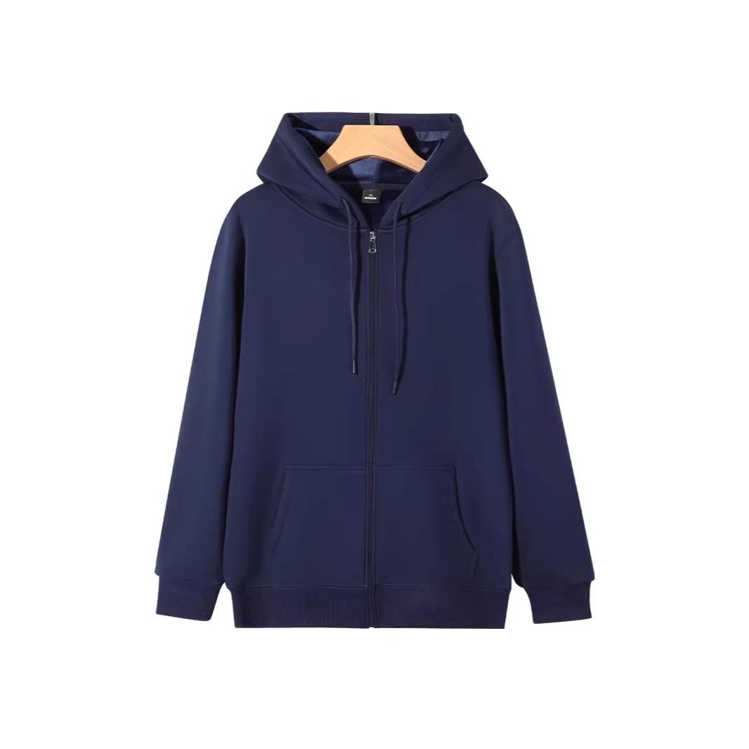 Unisex 320G Cotton Blend Zipper Hoodie - Casual Spring/Autumn Jacket XXL