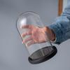Présentoir Dôme en Verre pour Fleur Éternelle avec Base Anti-chute en EVA et Anneau en Caoutchouc Anti-poussière