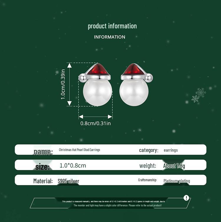 Yinziyun Christmas Snowman & Apple Tree S925 Silver Stud Earrings