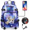 Mochila USB con Estampado de Luffy para Adolescentes Estudiantes Ligera Gran Capacidad Viaje Doble Correa de Hombro Resistente al Agua Mochila Escolar para Niños Niñas