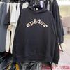 Prémiová těžká bavlněná mikina s potiskem písmen z kamínků Oversized Streetwear Unisex Mikina Podzim
