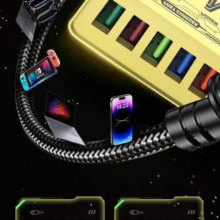 

240W Multi-Port Gallium Nitride Fast Charger with Auto Power Off, USB+PD AI Smart Charging for Apple Devices