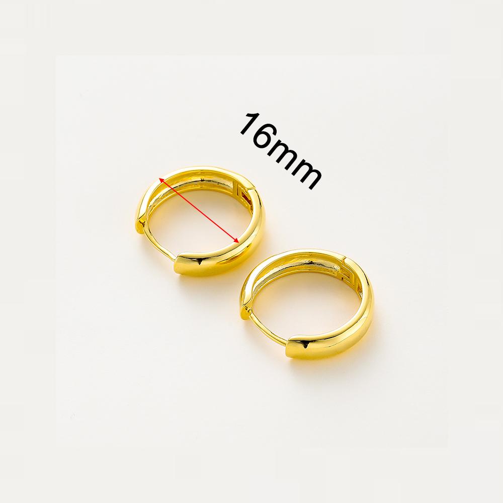 14K 18K Gold Plated Round Circle Gold Plated Hoop Earrings For Women Korean Fashion Ring Earrings Jewelry Accessories