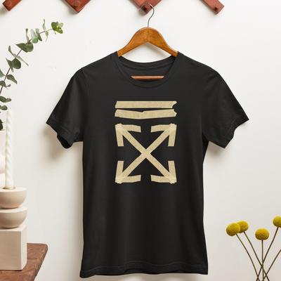 T-shirt Unisexe OW Impression Flèche Graffiti Manches Courtes Décontracté Haut T-shirt Unisexe T-shirt Unisexe