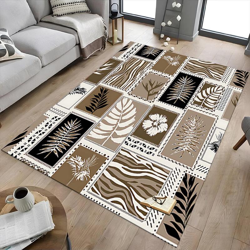 1PC Tropical Leaves Animal Print Anti-slip carpet, suitable for Office, bedroomand playrooms. It can also be used as a sofa footrest cover-W46