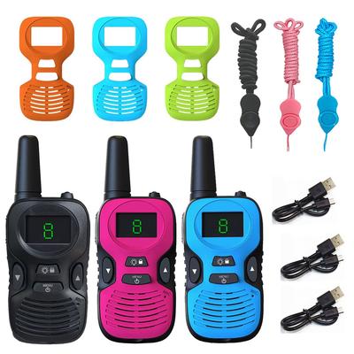 TRH Set van Compact Speelgoed Super Eenvoudige LED Technische Goedkeuring of Rozerode Kinderen Laag Vermogen Walkie-Talkie 3, Zendontvangers, Oplaadbaar, Energiebesparend,