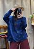Women's Retro Artistic Loose Knit Sweater - Round Neck Cotton Pullover for Fall 2026