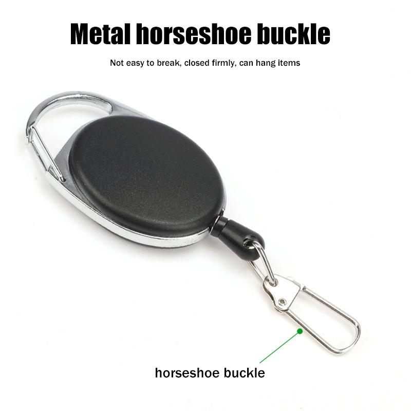 Retractable Keychain Badge Scroll Id Badge Holder Card Holder Backpack Lanyard Hiking Buckle Key Ring Retractable Tool