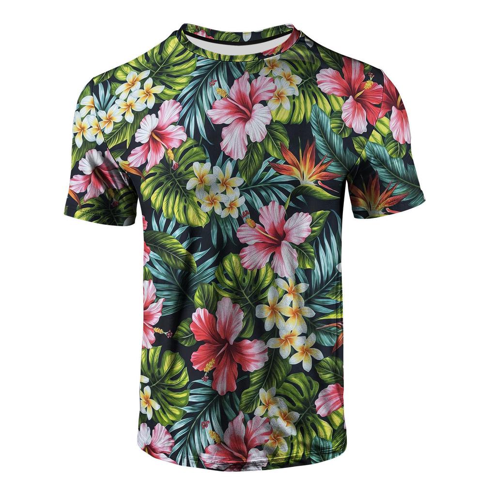 T-shirt Estiva da Uomo Girocollo Stampata in 3D Moda Versatile Traspirante Tendenza Casual