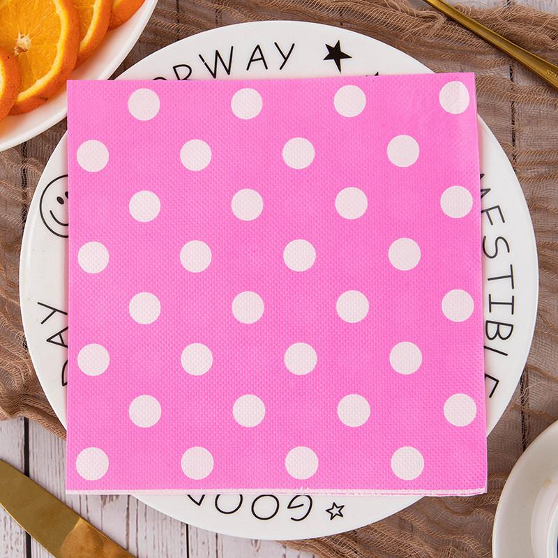 20Pcs/bag Polka Dot Printed Disposable Table Dinner Tissue Napkins Paper Restaurant Holiday Party Decoration
