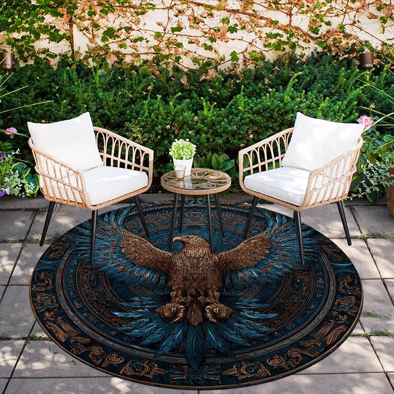 Viking Art pattern round rug,Carpet Rug for Living Room Bedroom Sofa Playroom Decor,Non-slip Floor Mat,Holiday Gifts and Birthday Gifts.