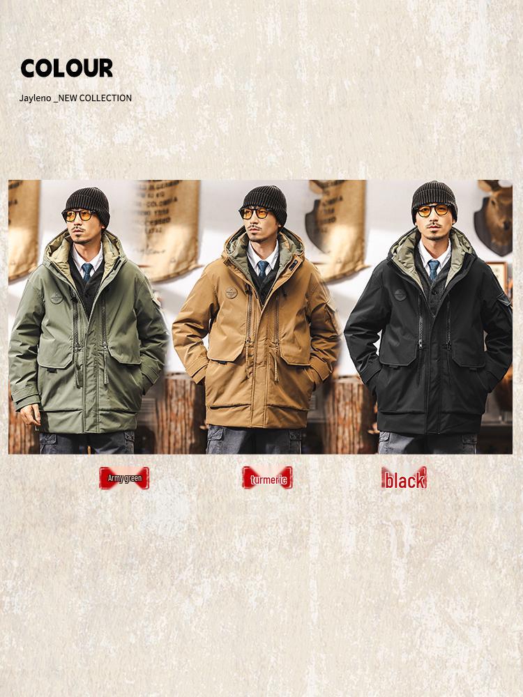 American Workwear Men's Mid-Length Hooded Winter Parka Jacket