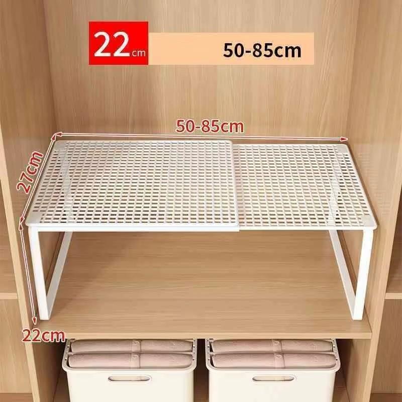 Telescopic Closet Shelf Separator, Expandable Organizer for Wardrobe and Cabinet Storage