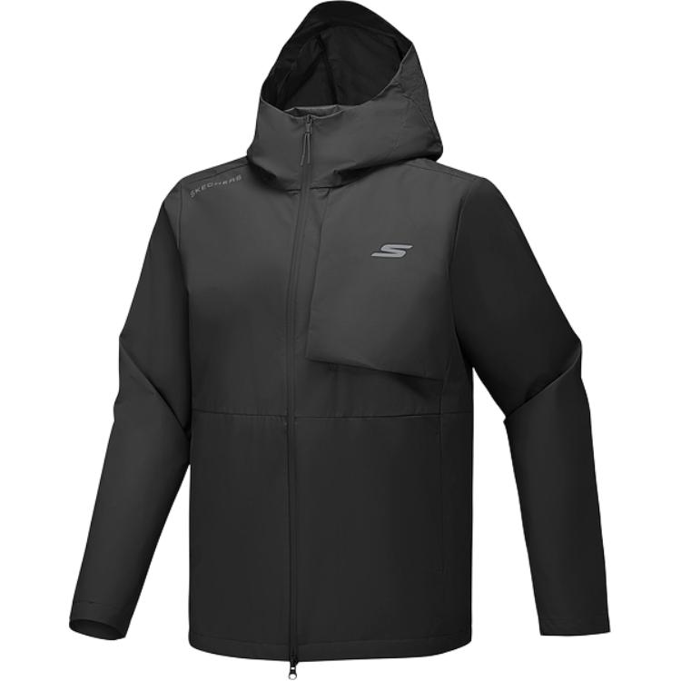 Skechers Sport Lifestyle SS25 Brand Logo Letter Woven Hooded Jacket Men Jacket Carbon-Black P225M002-0018 M