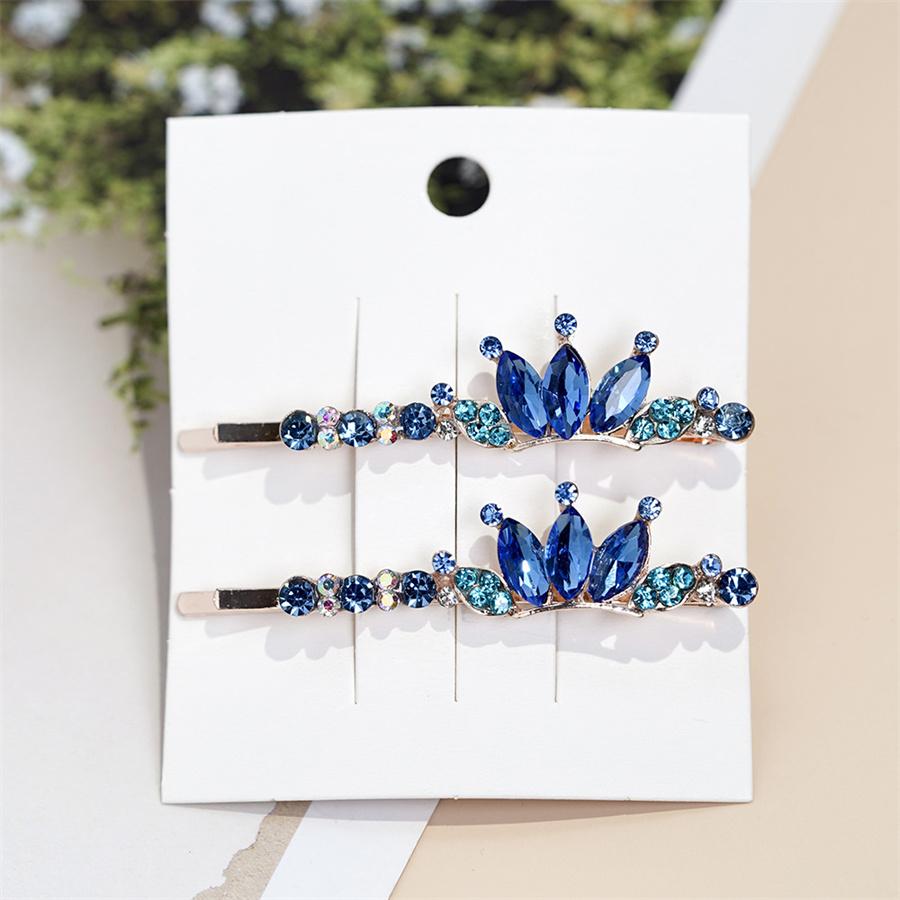 New Shiny Rhinestone Metal Hair Clips For Women Fashion Gold Silver Color Hairpins Girls Hair Accessories Hairgrips Jewelry