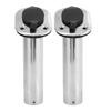 2pcs Boat Fishing Rod Holder 9in Flush Mount 316 Stainless Steel UV PCV Liner with Cap 30 degrees  for Yacht