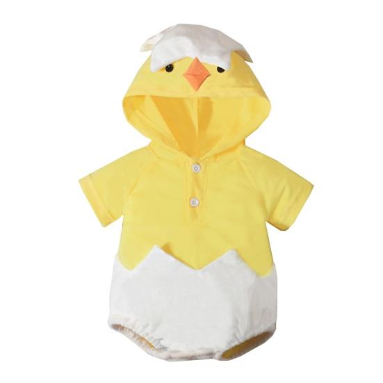 

Chick Costume for Babies One-Piece Jumpsuit Cotton Blend Soft Breathable Newborn Outfit with Detachable Hood Easter Party Photography 60cm