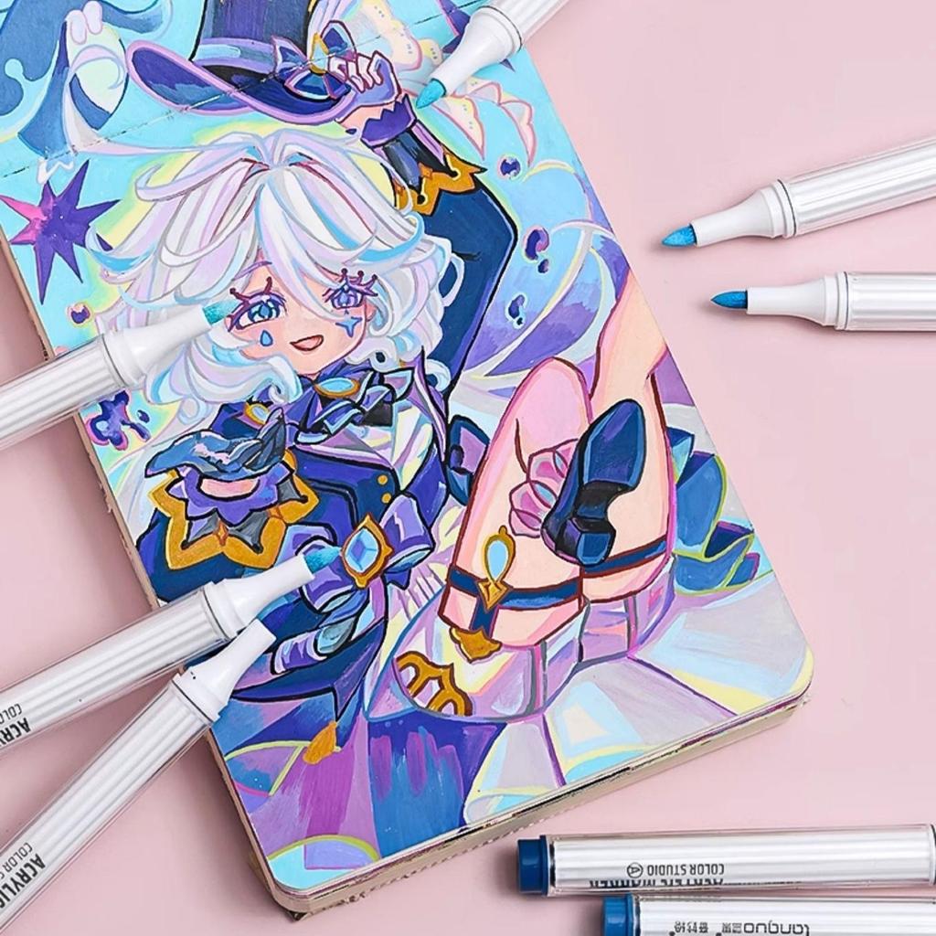 9pcs Color Studio Markers Set Soft Head Brush for Art Painting Drawing Manga Sketch Rocks Fabric