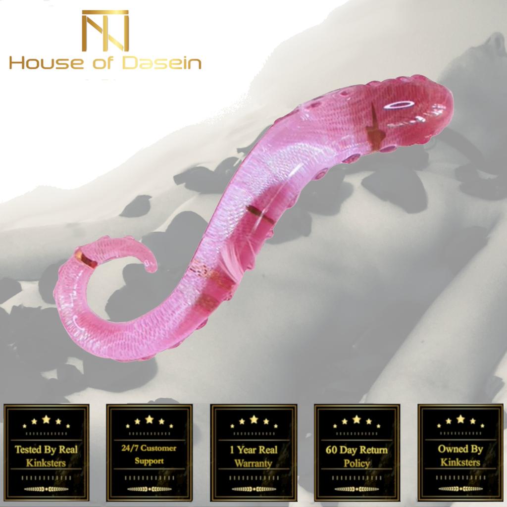 Seahorse Crystal Pink Pyrex Glass Dildo Spot Simulator Sex Toy Glass Dildos