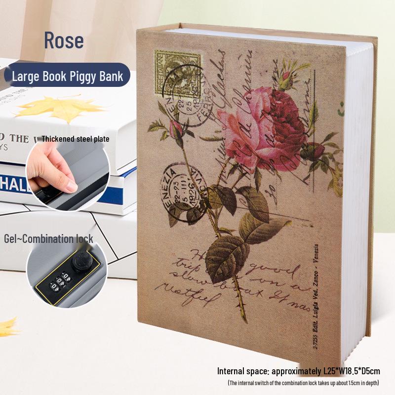 Creative Iron Book Safe: Password Protected Money Storage Box for Home or Office.