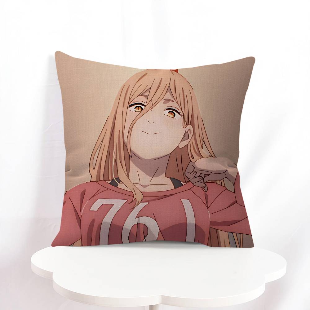 Power C-Chainsaw Man Pillow Gifts Home Office Furnishings Bedroom Sofa Car Cushion Cover Case 45x45cm