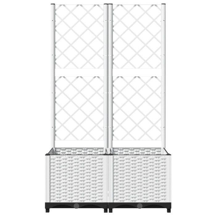 VidaXL Jardinière avec treillis Blanc 80x40x136 cm PP 153282