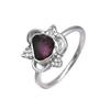 925 Sterlingsilber Bicolor Roh rosa Turmalin Edelsteinring 7.5 Geschenk US