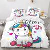 Capa de edredom infantil arco-íris cavalo desenho animado unicórnio conjunto de cama para crianças berço bebê capa de edredom conjunto fronha linda roupa de cama