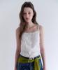 ROLAROLA Pintuck Lace Crop Sleeveless Blouse White