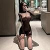 Women Dress See Through Sheer Skin Tight Sleepwear