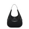 Real cowhide underarm bag niche design large capacity shoulder messenger bag light luxury crescent moon bucket bag handbag