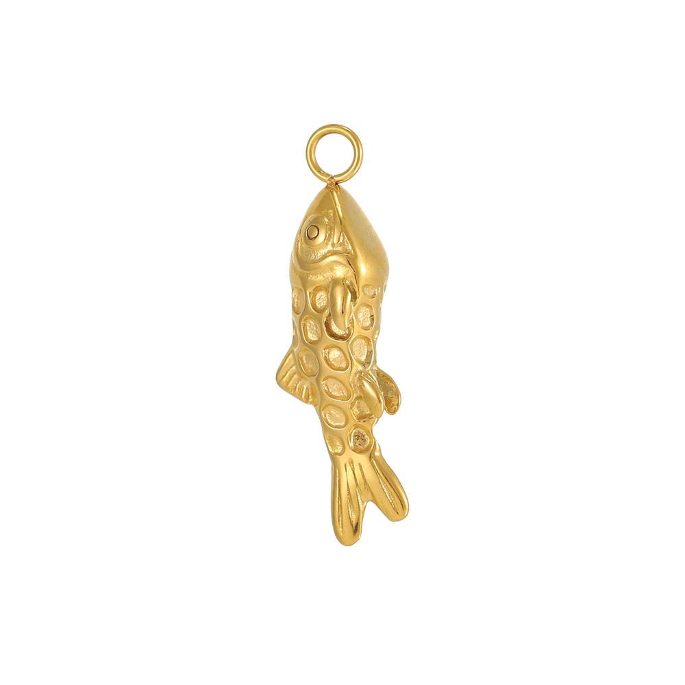 CARLIDANA Fashion Gold Plated Stainless Steel Fish Charms Pendants for Necklace Bracelet Earrings DIY Accessories Women