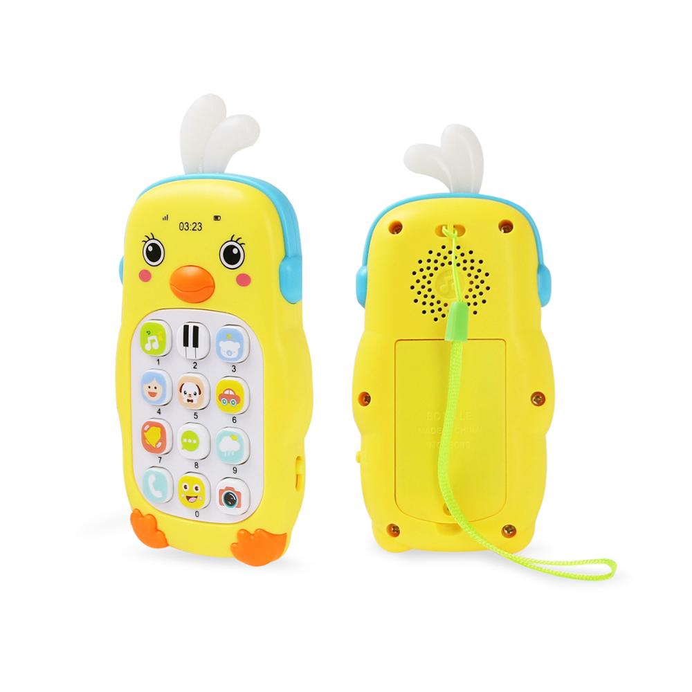 Cellulare Musicale per Bambini Cartoon Dentaruolo Telefono con Suono e Luce Giocattolo Elettronico Telefono Giocattoli Educativi per l'Apprendimento Regali per Bebè
