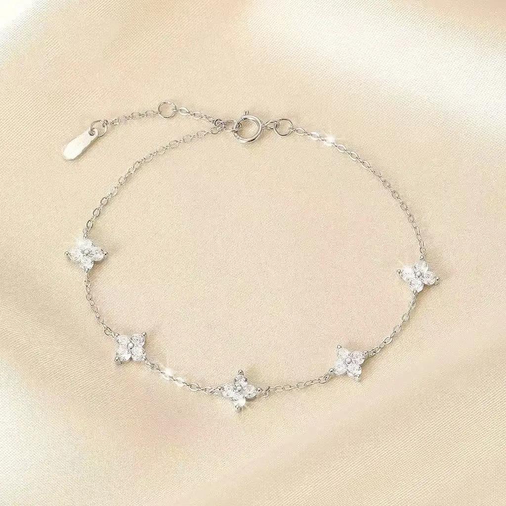 925 Silver Hollow Heart Bracelets For Women Girls Vintage Design Double Layer Beads Bracelet Party Jewelry Gifts