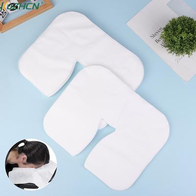 100/200 Piezas Almohadilla de Masaje Facial SPA Salón de Belleza Almohadilla Reposacabezas de Masaje Funda de Toalla de Algodón Desechable Herramienta de Cuidado de la Piel Facial