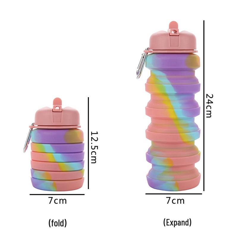 Portable Foldable Silicone Water Bottle - Outdoor Telescopic Camouflage Design