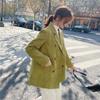 Autumnal Double Breasted Suit Corduroy Suit Jacket for Women's