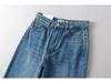 Women's Retro High-Waisted Wide-Leg Denim Pants - Washed, Loose, Floor-Length, Casual Designer Style