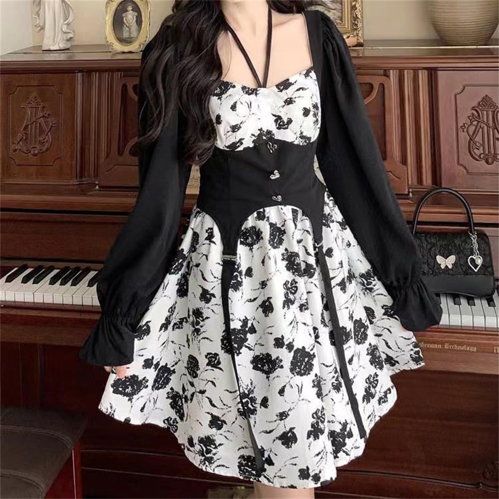 Gotisch Lolita Lang Gotisch Cosplay Schule Alltag Herbst Foto [SDSXZWG] Damenkleid, Spitze, Ärmel, A-Linie, Lolita, Mode, Massenware,