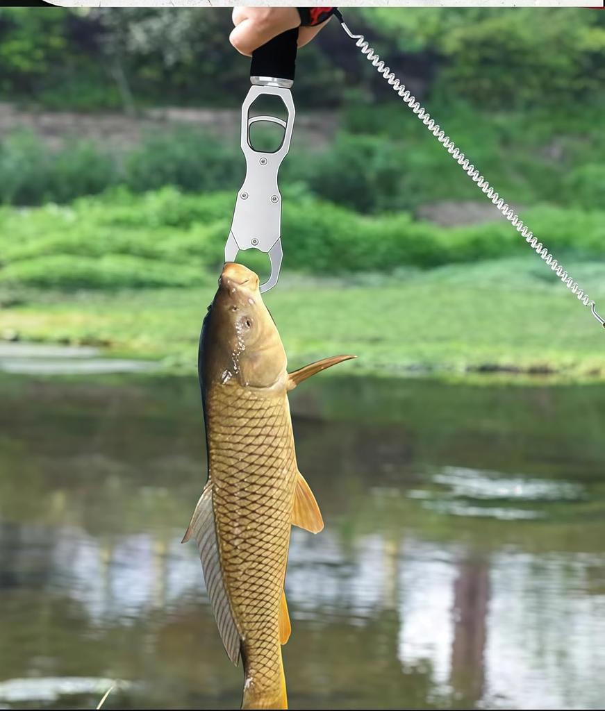 NXJS Fischgreifer, Fischfänger, Fischgreifer, Leichter Fischgreifer, Edelstahl, Multifunktionales Werkzeug, Bequem zu tragen (Kein Maßband)