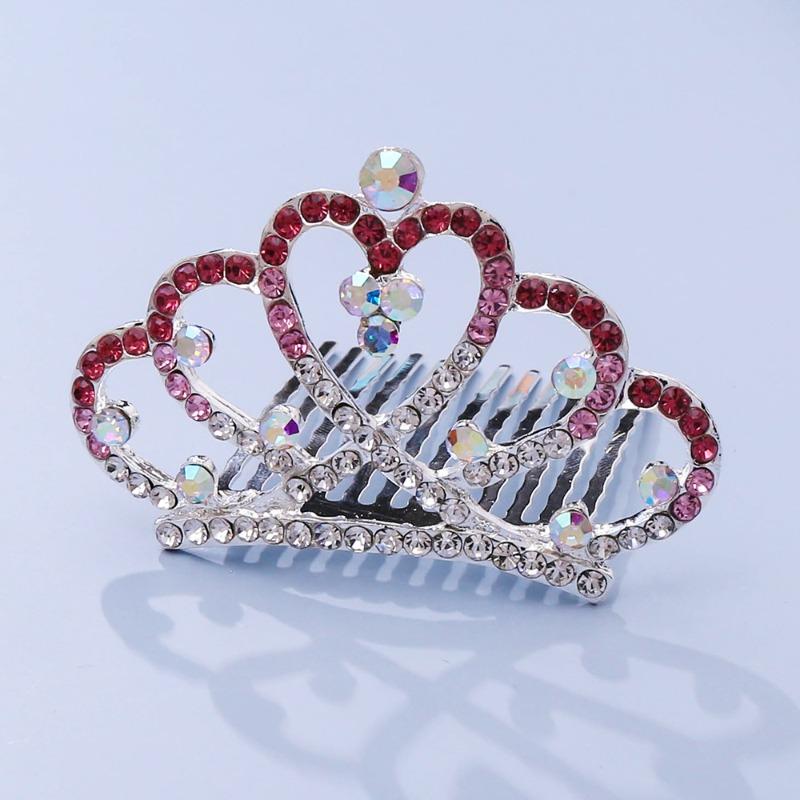 Crown Tiara Children's Princess Rhinestone Crown Hair Comb, Little Girl Birthday Gift Baby Hair Accessories Comb Accessories