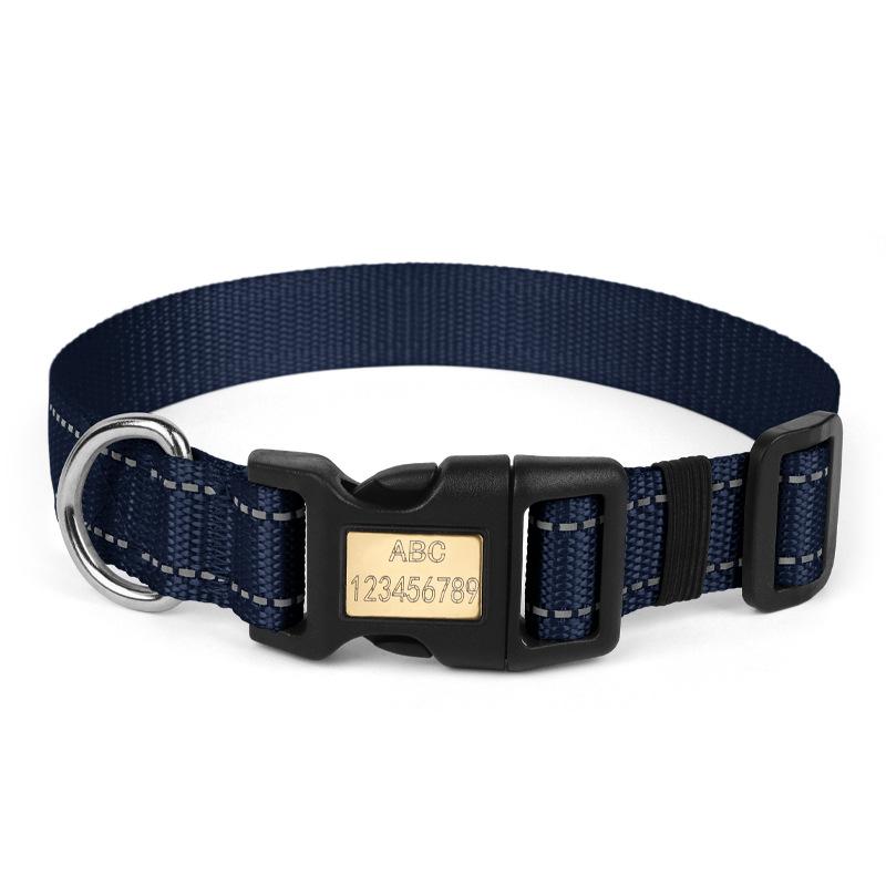 

Double anti-break-free pet collar Reflective anti-lost dog collar Adjustable small and medium pet leash S