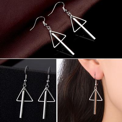 Temperament Long Tassel Exaggerated Geometric Asymmetric Earrings for Women
