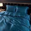 Hochwertige Satin-Bettwäsche Sommer Kühlfarbene Laken Bettwäsche Kissenbezug Satin-Bettwäsche Bettdecke Queen Einzel Doppel Twin Größe Bett