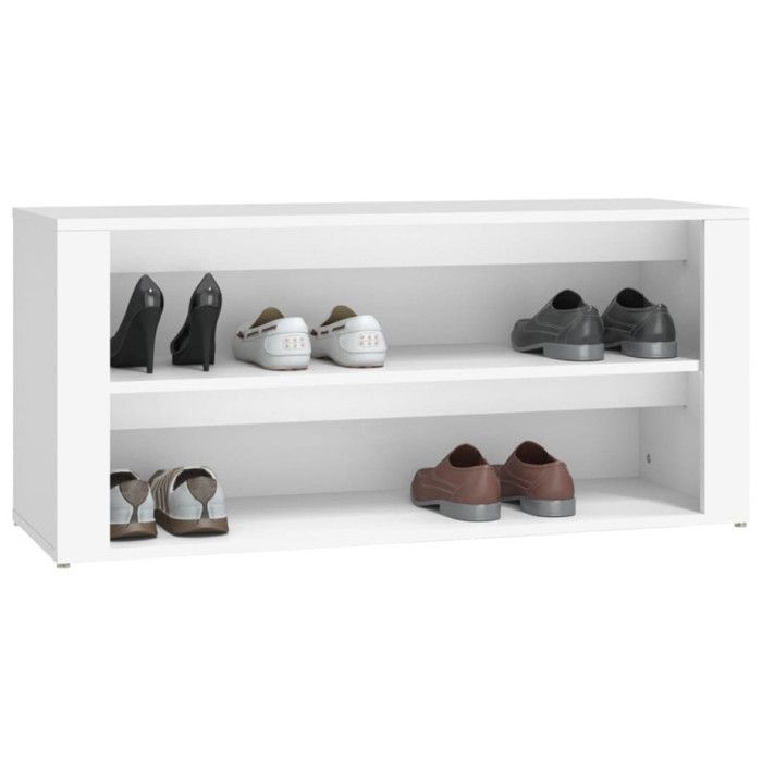 816904 vidaXL Étagère à chaussures Blanc 100x35x45 cm Bois d'ingénierie