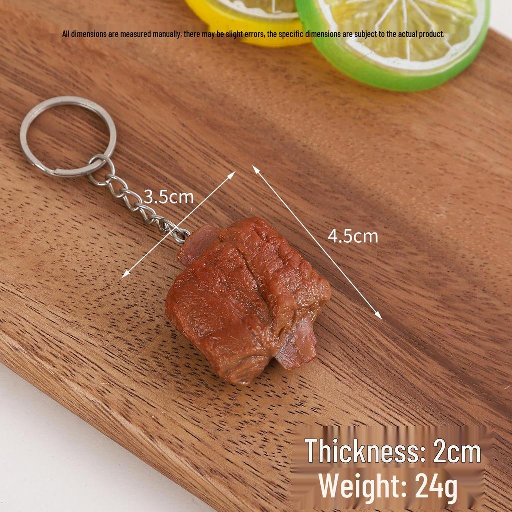Realistic Steak Model Keychain and Bag Pendant