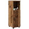 Bathroom Cabinet with Storage and Door Rustic Wood Finish 30 X 35 X 95 Cm