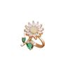 Japanese-Korean Style Sunflower Zircon Necklace & Earrings Set for Women