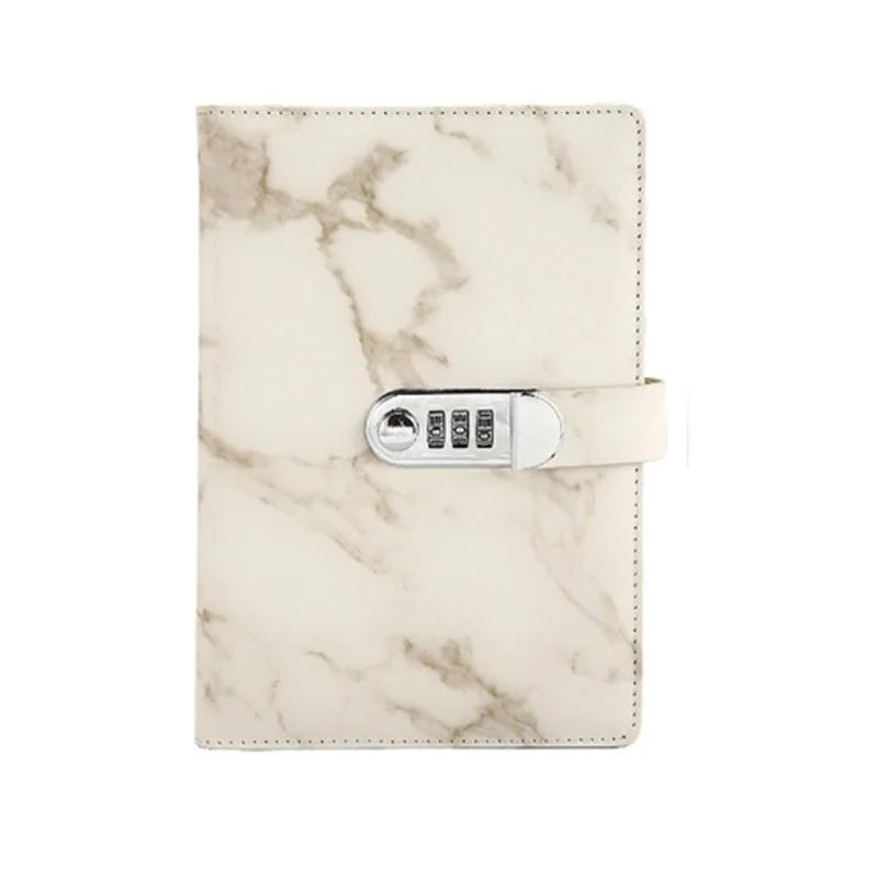Caderno A5 de Couro Retrô com Senha e Cadeado Diários Espesso Livro Razão de Mão Caderno Estudante Papelaria Bloco de Notas Diário Fichário Presente