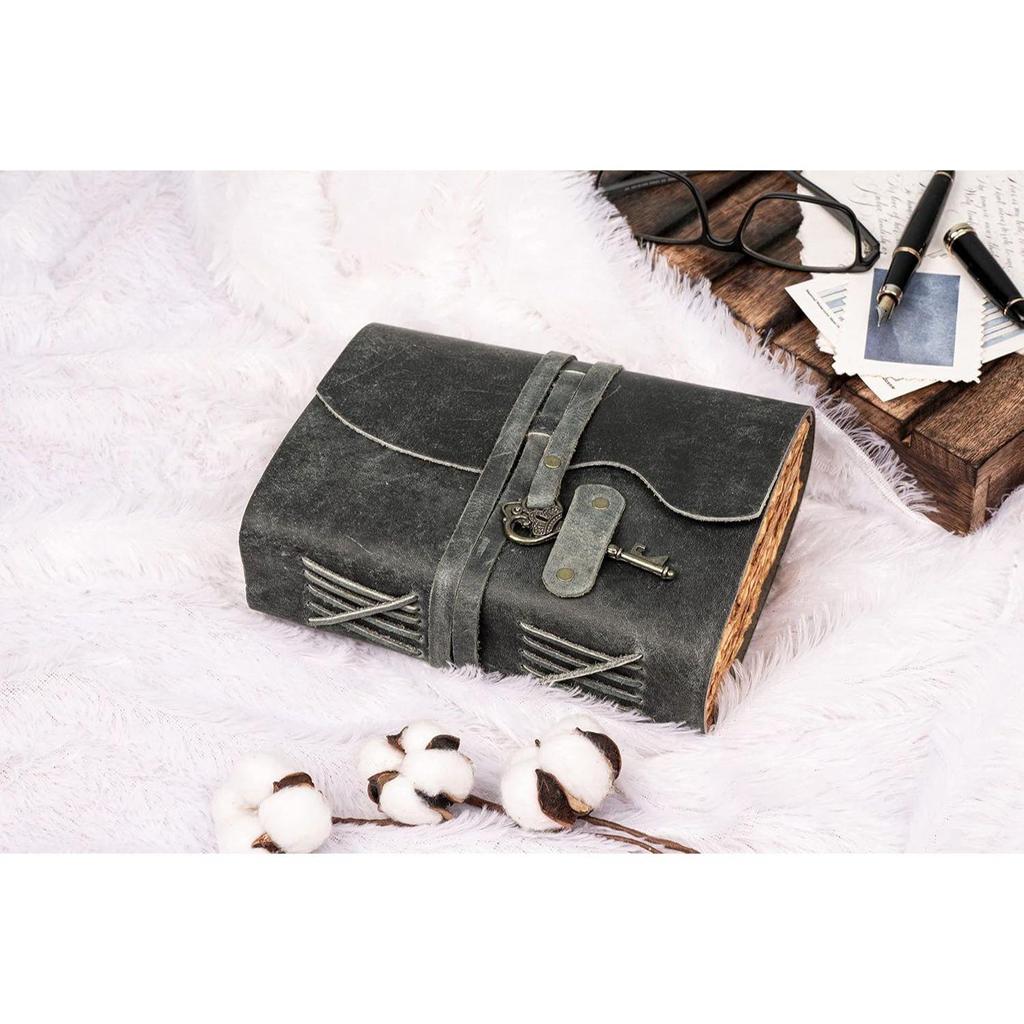 Genuine Leather Diary | Vintage Handmade Leather Journal | Premium Antique Key Closure |